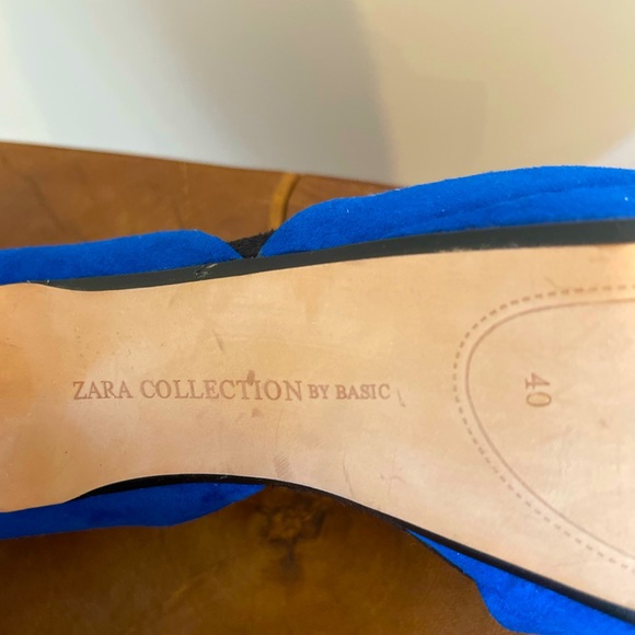 Zara Collection Suede Royal Blue Platform Heels size 9 - Picture 6 of 6